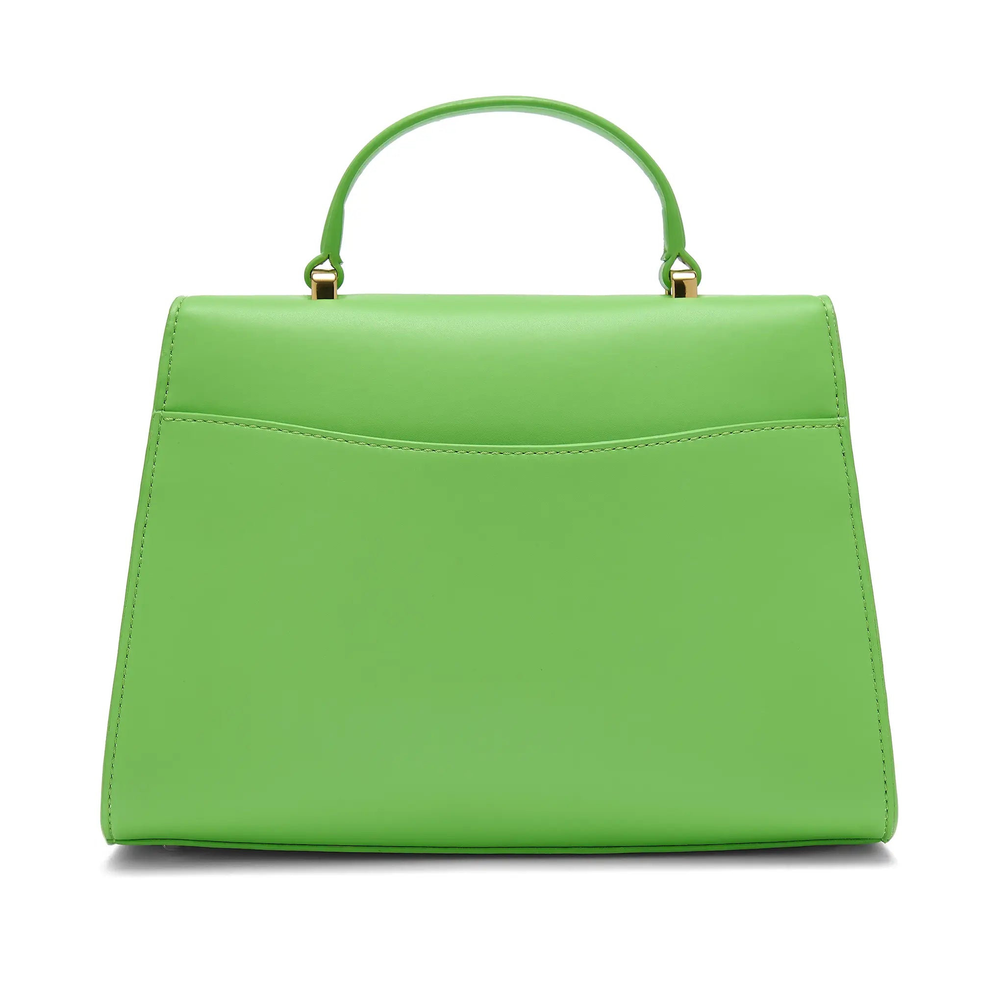 Karuna London Maddox apple green top handle bag back view