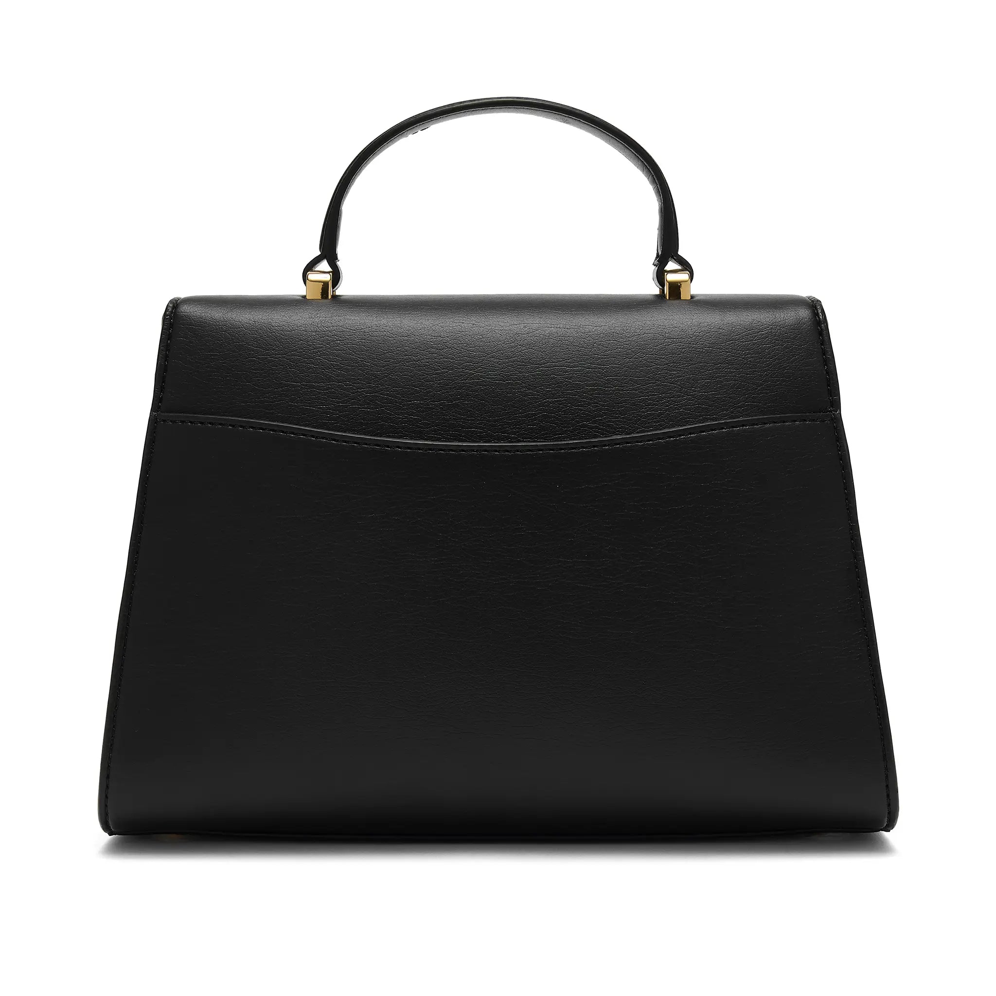 Karuna London Maddox black top handle bag back view