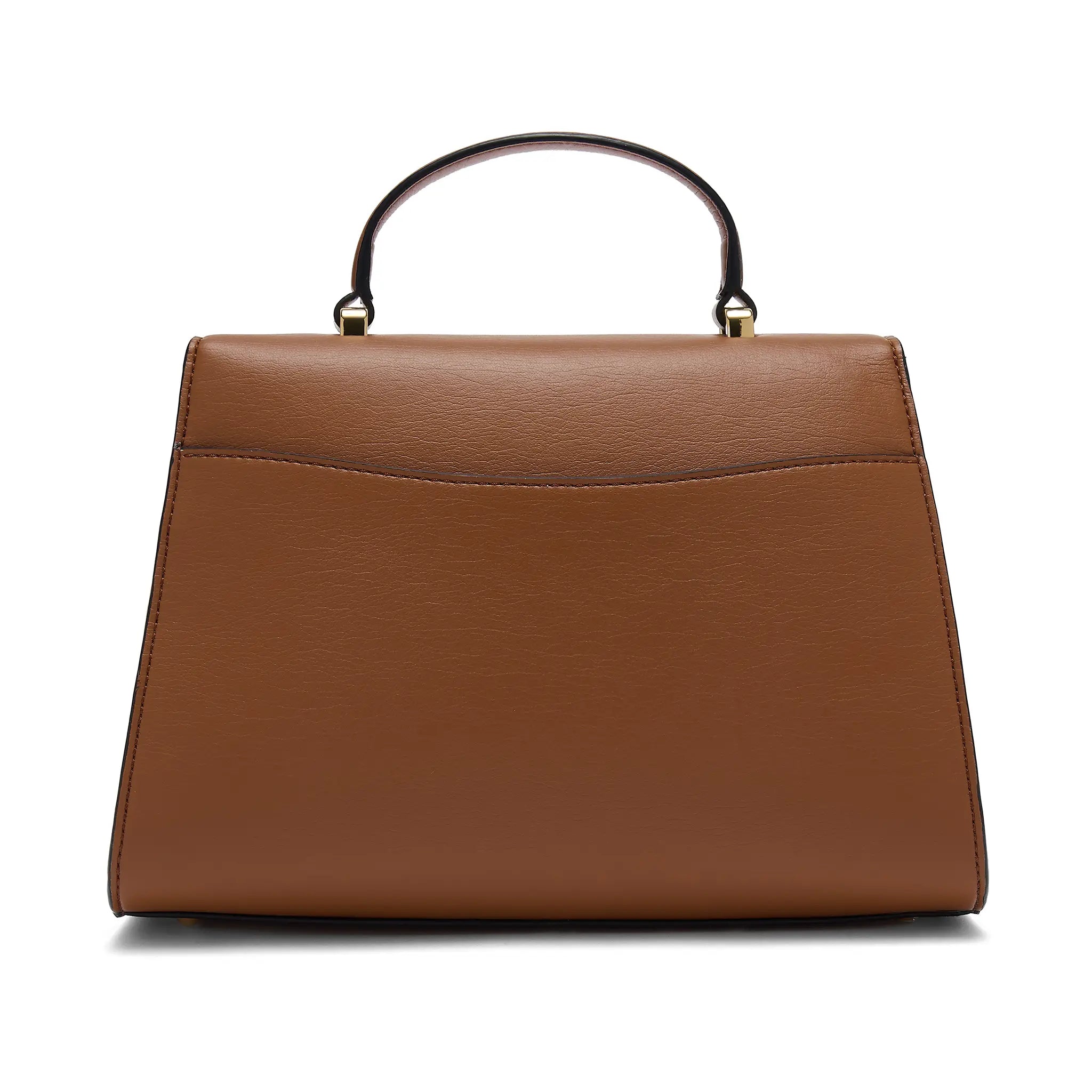 Karuna London Maddox cinnamon top handle bag back view