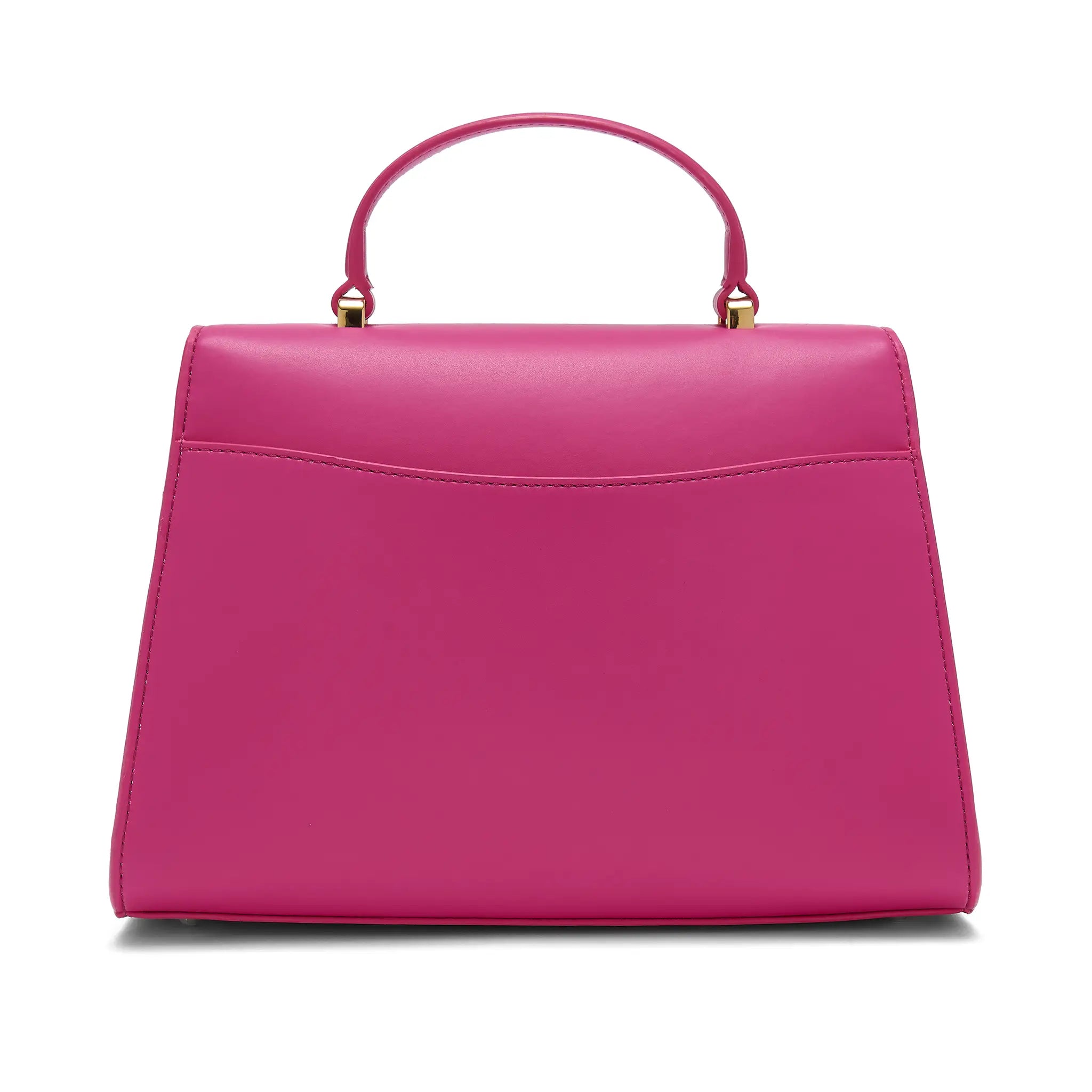 Karuna London Maddox magenta top handle bag back view