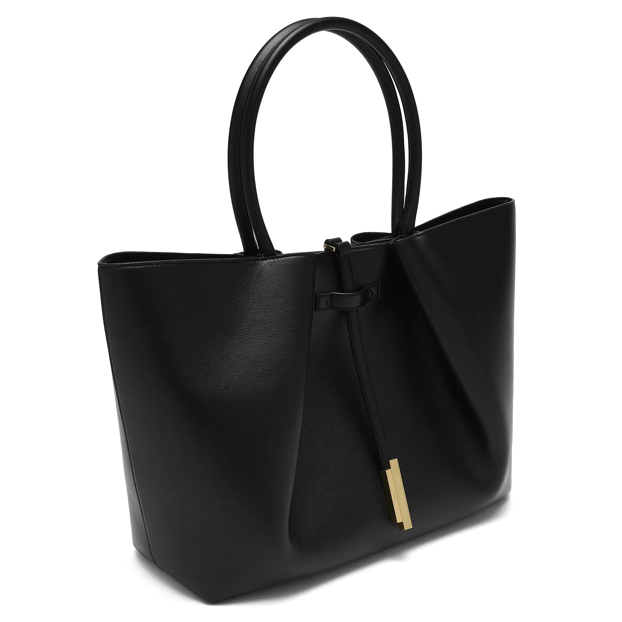 Karuna London Madison black tote bag side view