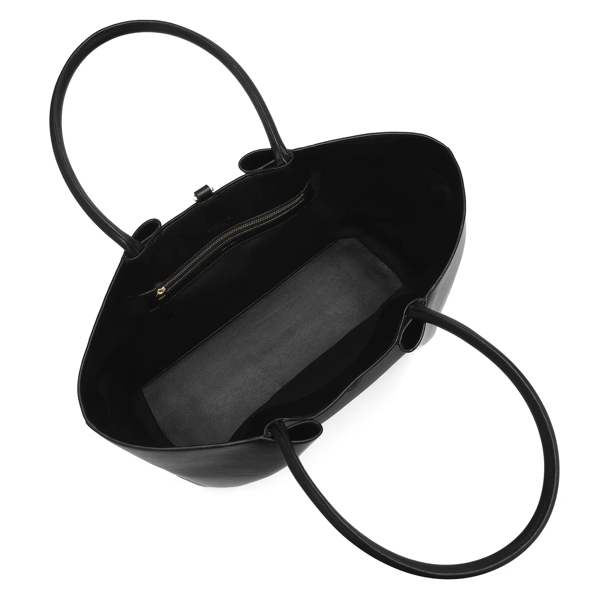 Karuna London Madison black tote bag inside view