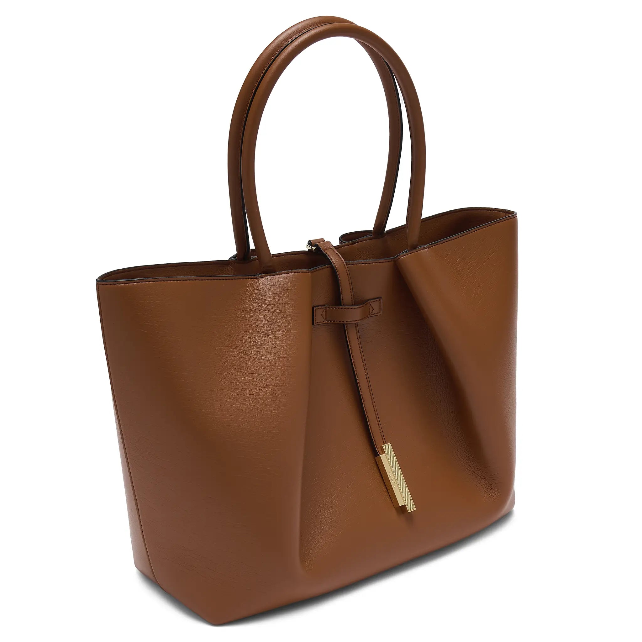 Karuna London Madison cinnamon tote bag side view