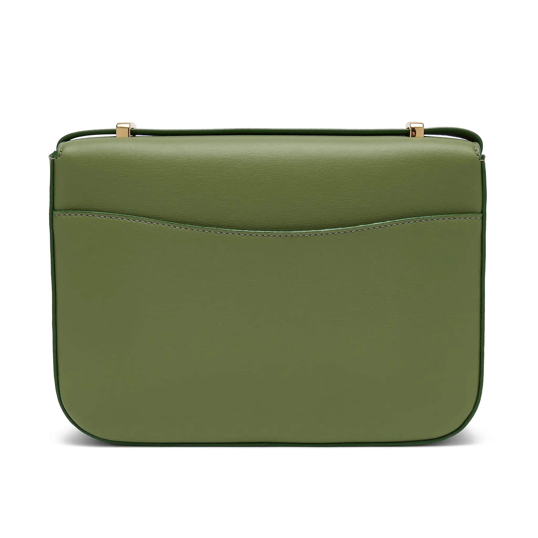 Karuna London Melrose olive green cross body bag back view